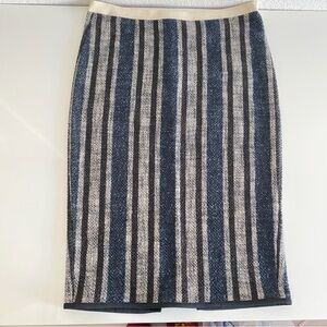 Giada Forte Striped Blue and Gray Pencil Skirt
